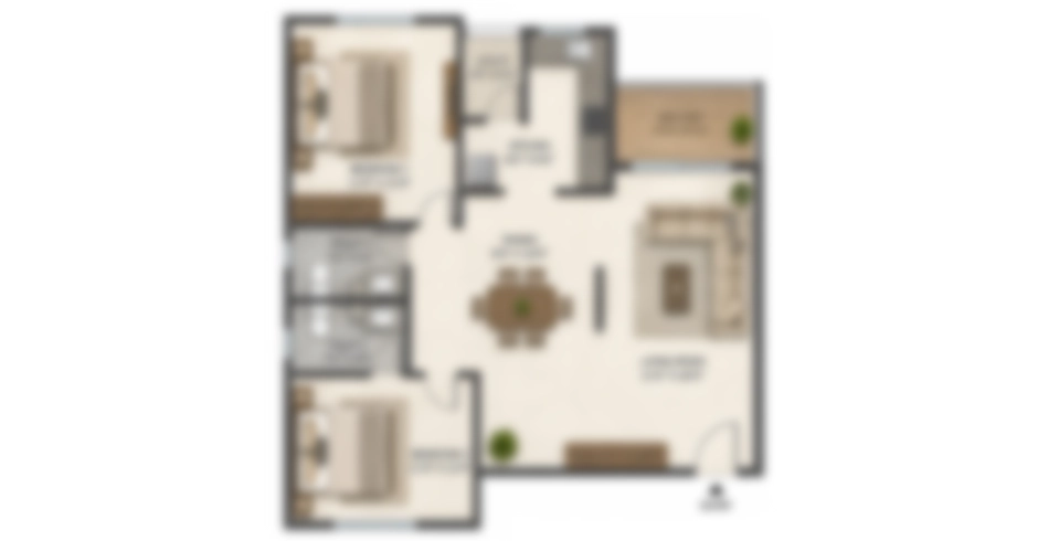 Veloura Vashi 2 BHK Floor Plan